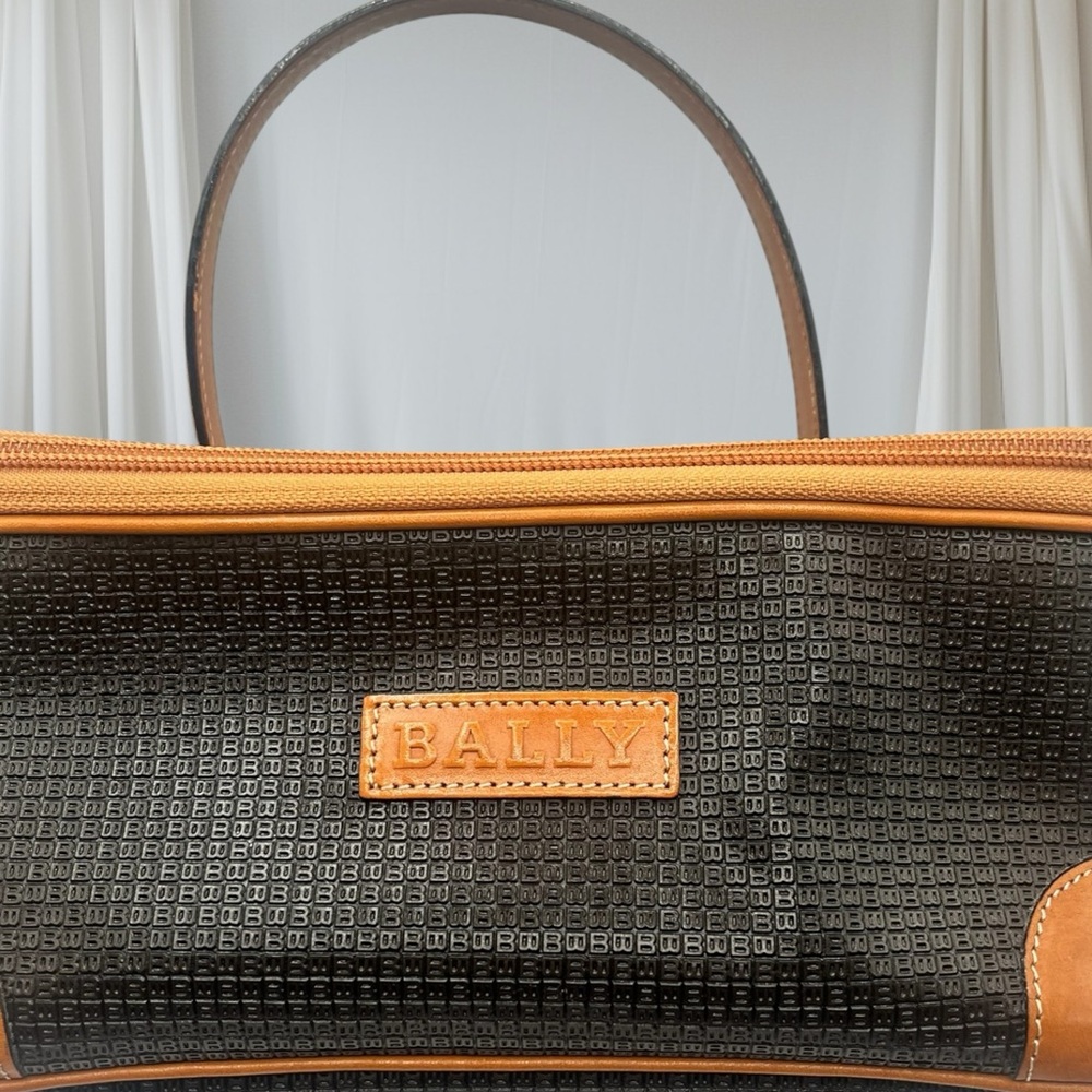 BALLY SALE  “Micro B”, Black and Tan Handbag or Vanity / Beauty Bag.